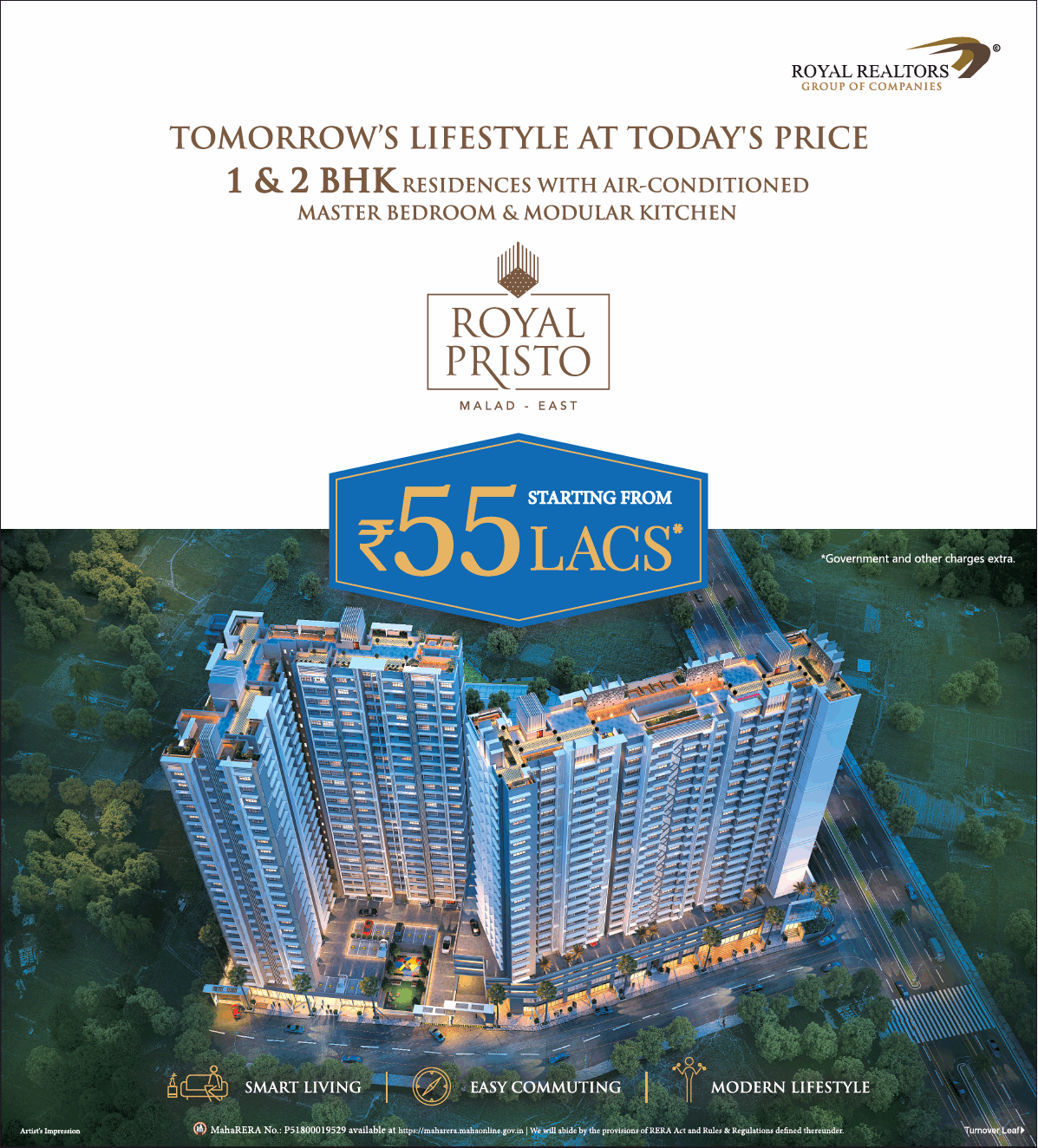 Introducing tomorrows lifestyle at today's price at Royal Pristo in Mumbai
